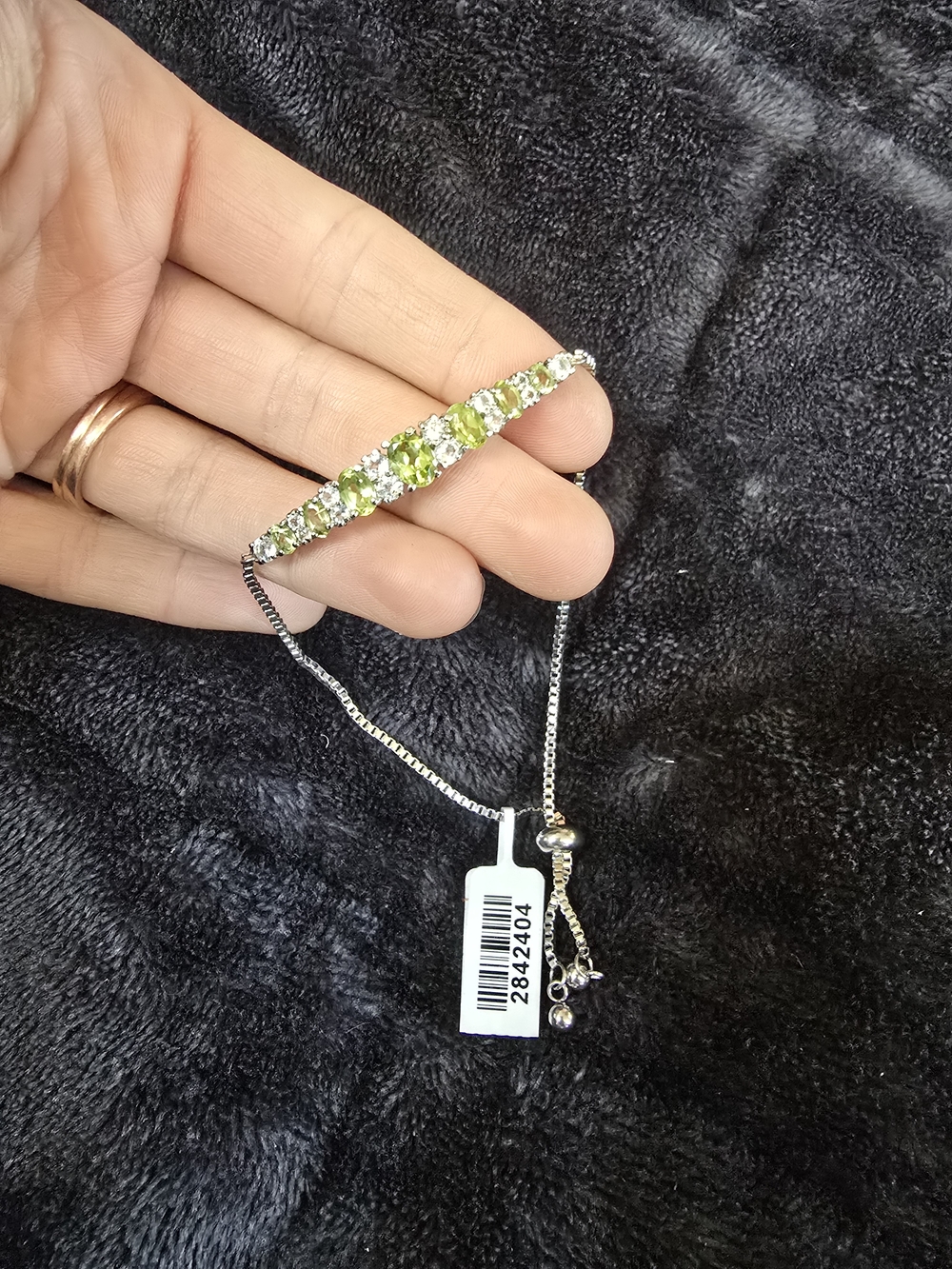 Sterling Silver Peridot Tennis Bracelet - Green
